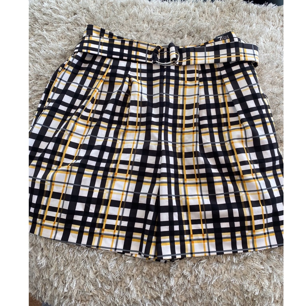 NWT New York & Company Belted Plaid Bermuda Shorts